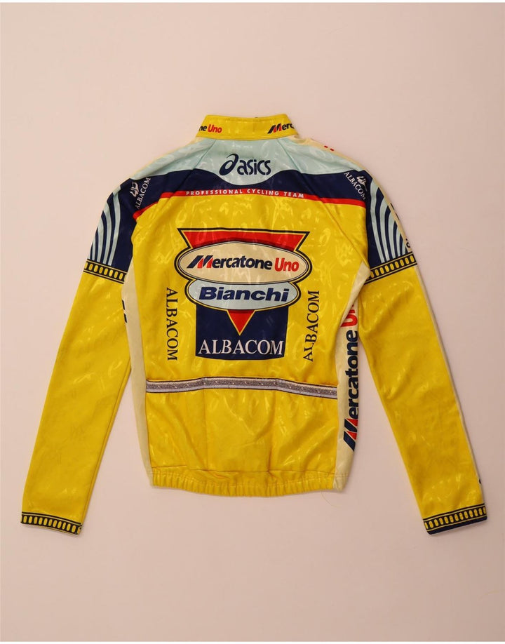 Мужская спортивная куртка с графическим рисунком Asics, большая желтая полиэстер с цветными блоками