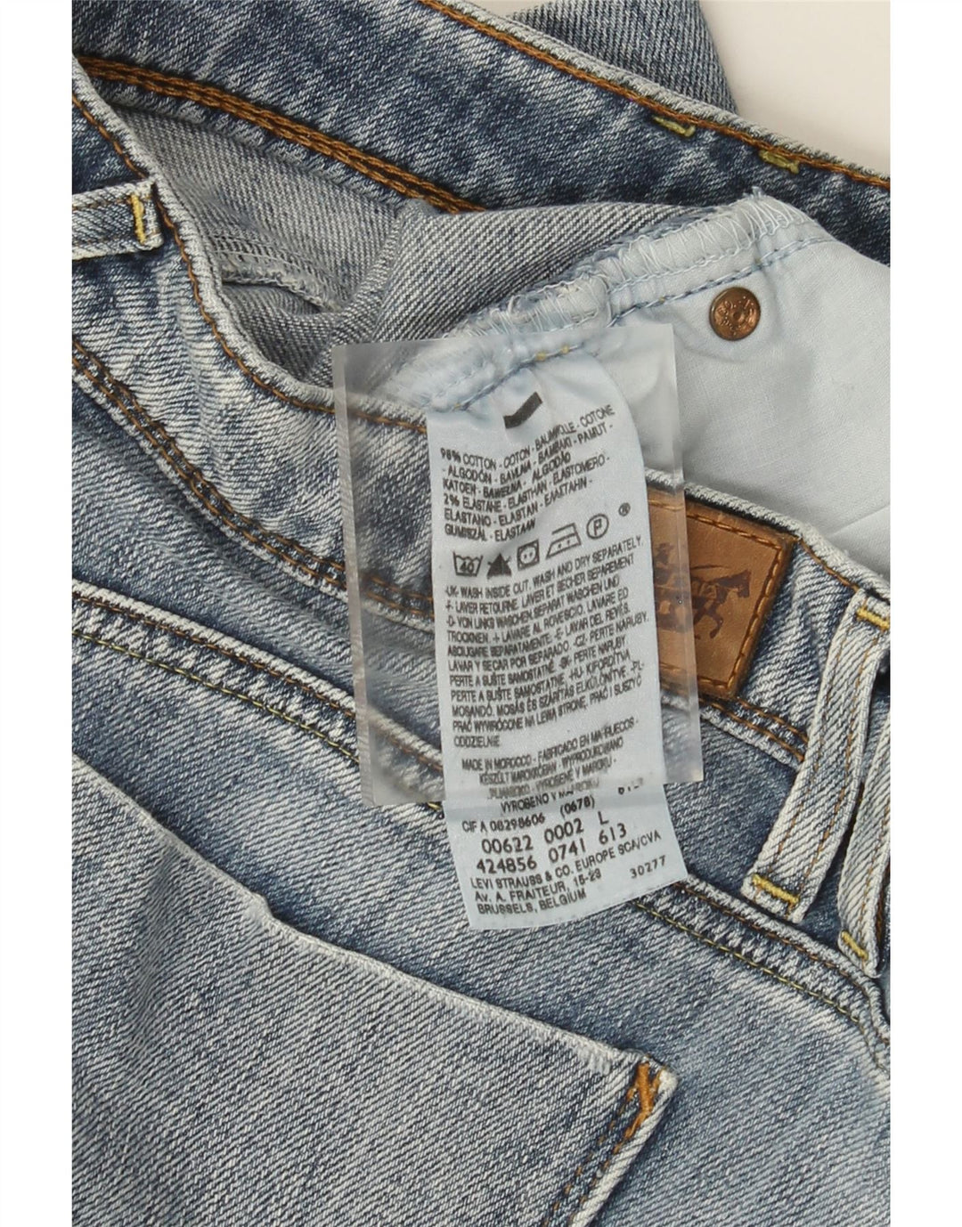 Женская джинсовая мини-юбка LEVI'S, большая, W34, синяя, хлопок