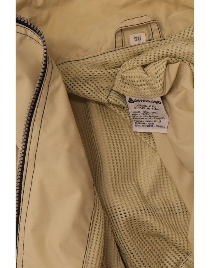 ASTROLABIO Мужская куртка-дождевик с капюшоном IT 50, большая зеленая, хлопок с цветными блоками