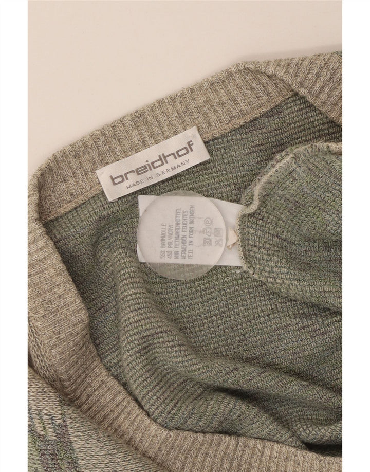 Мужской кардиган BREIDHOF, свитер EU 54 XL, зеленый хлопок с геометрическим рисунком