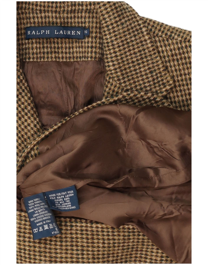 Женский пиджак на трех пуговицах Ralph Lauren, размер США 10, большой, цвет хаки, шерсть