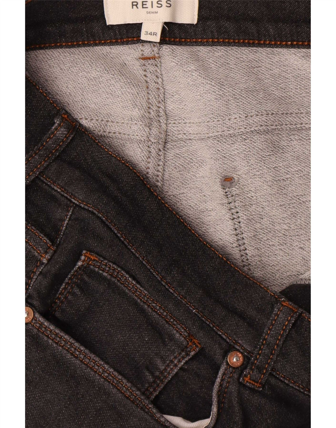 Женские узкие джинсы Reiss W34 L30, черный хлопок
