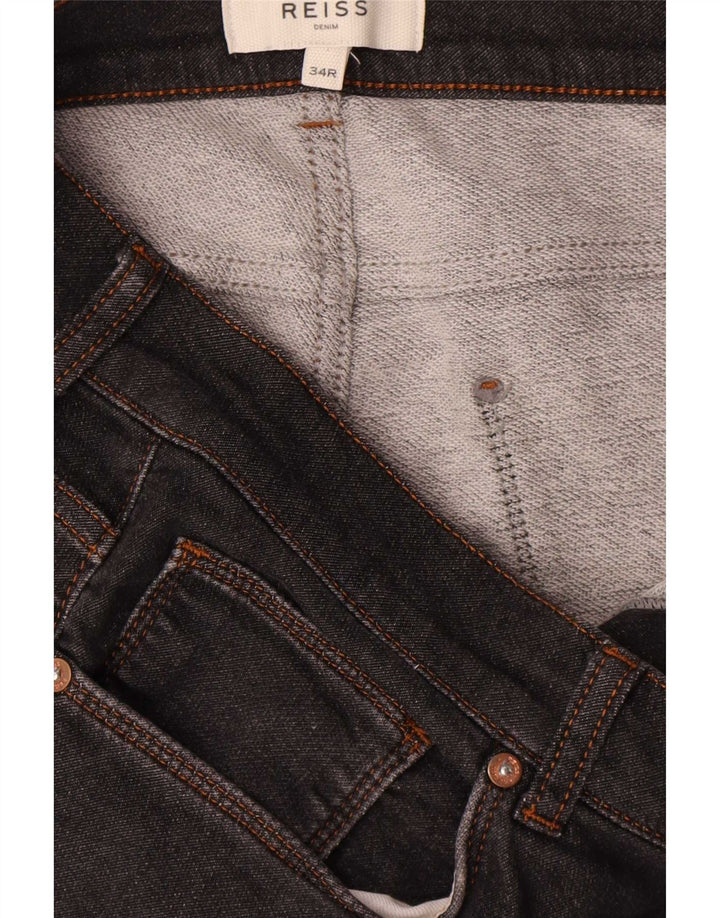 Женские узкие джинсы Reiss W34 L30, черный хлопок