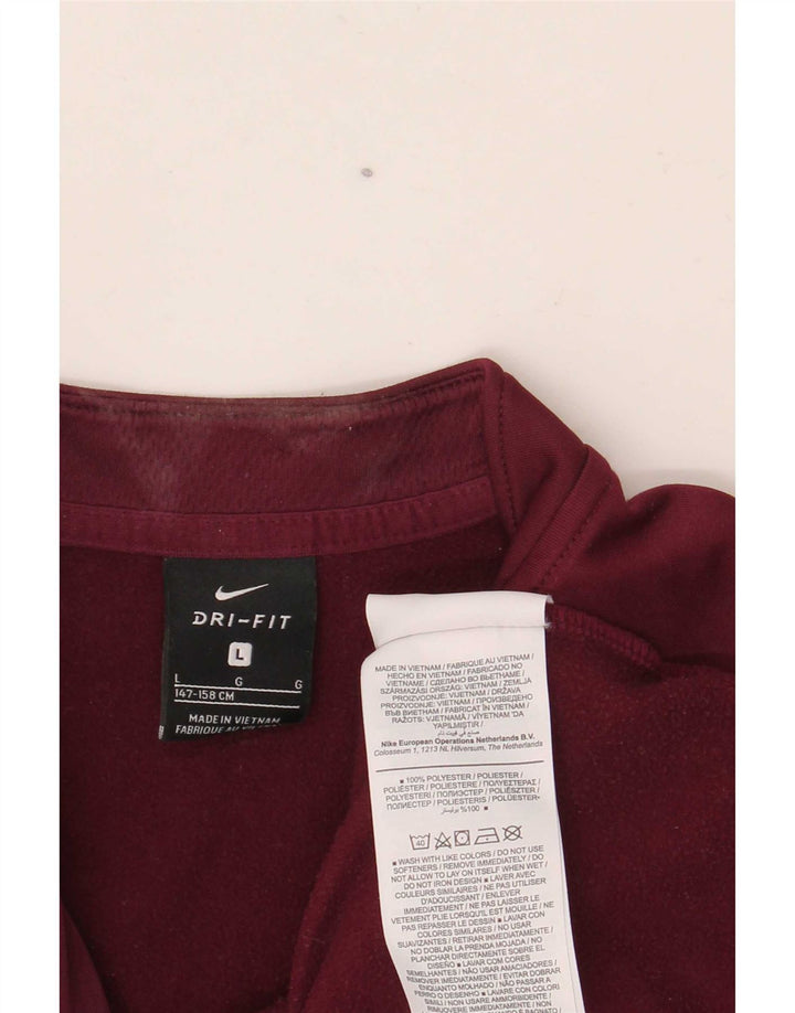 Пуловер с графическим принтом Nike для мальчиков Dri Fit, спортивный костюм, большой бордовый цвет, 12–13 лет