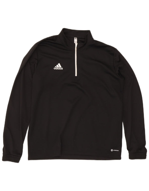 Мужской пуловер с воротником на молнии Adidas Aeroready, спортивный костюм, топ XL, черный полиэстер