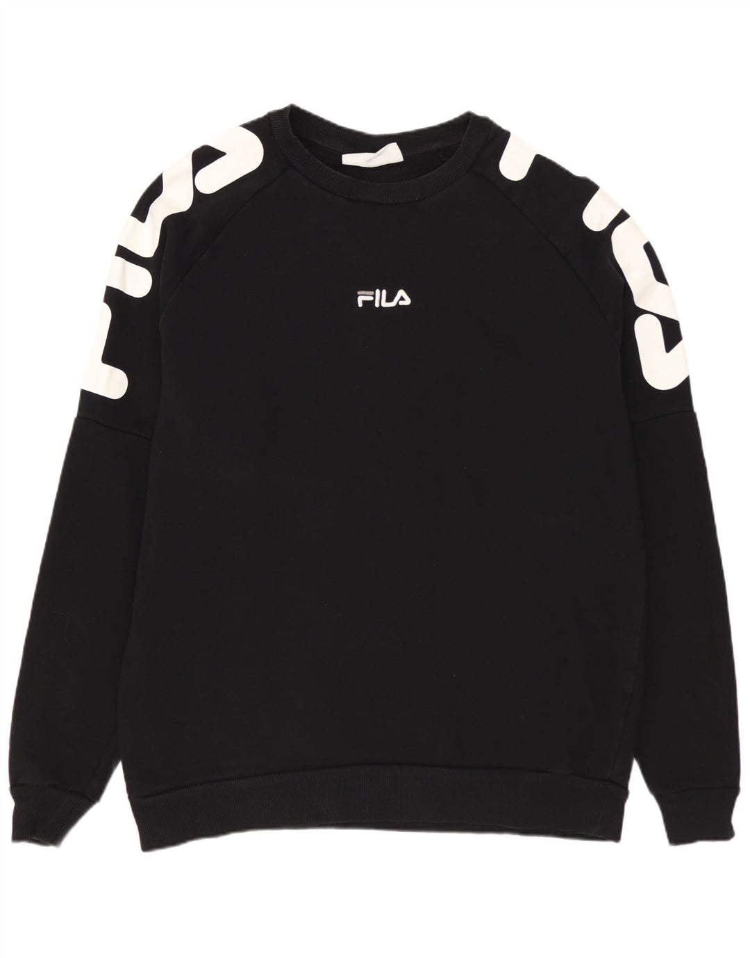 Мужской свитшот с рисунком FILA, XL, черный, хлопок