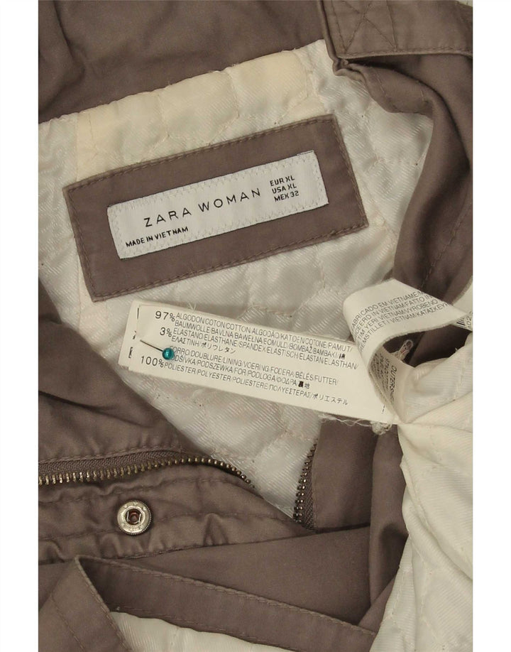 Женская куртка в стиле милитари Zara UK 18 XL, серый хлопок