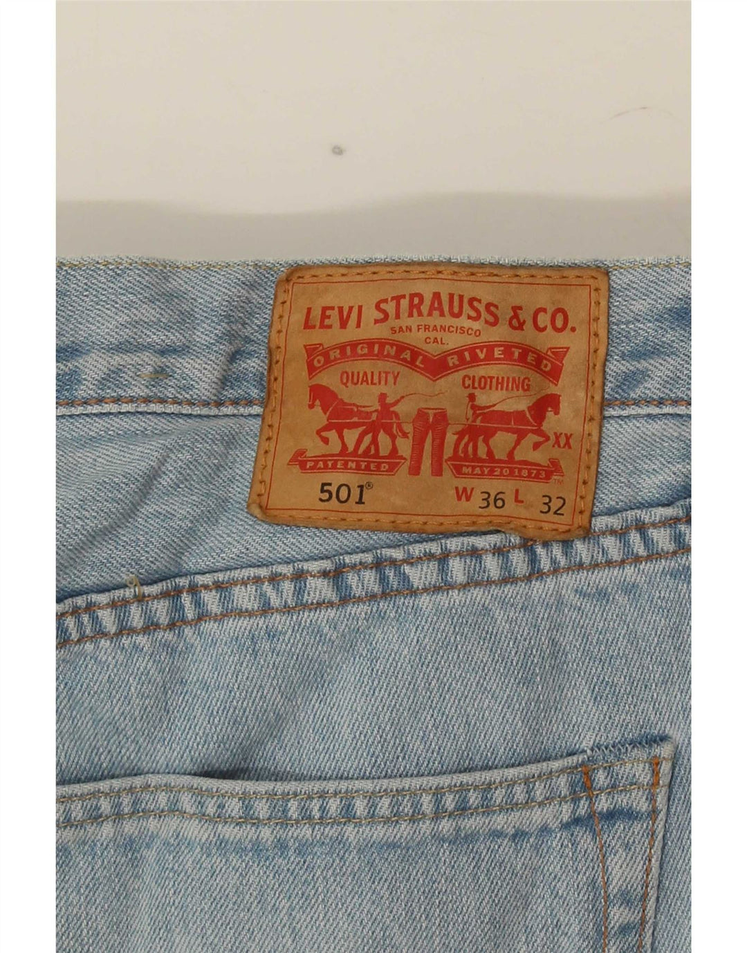 Мужские прямые джинсы Levi's 501 W36 L32 синие, хлопок