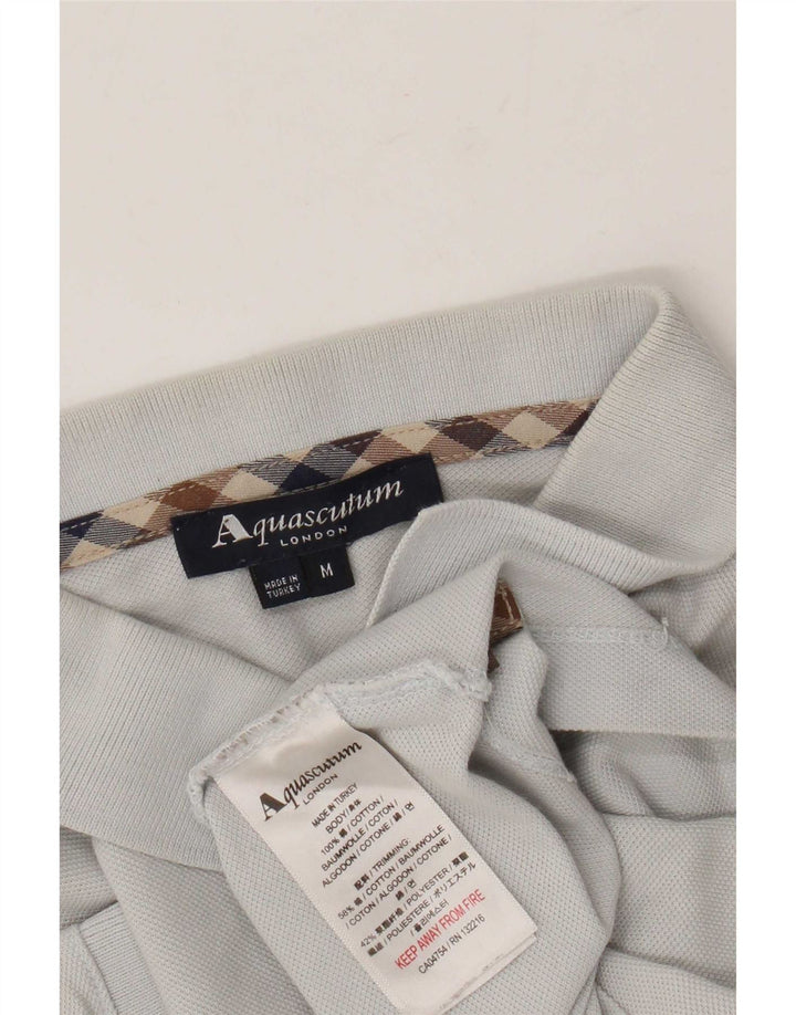 Мужская рубашка-поло Aquascutum среднего серого цвета, хлопок