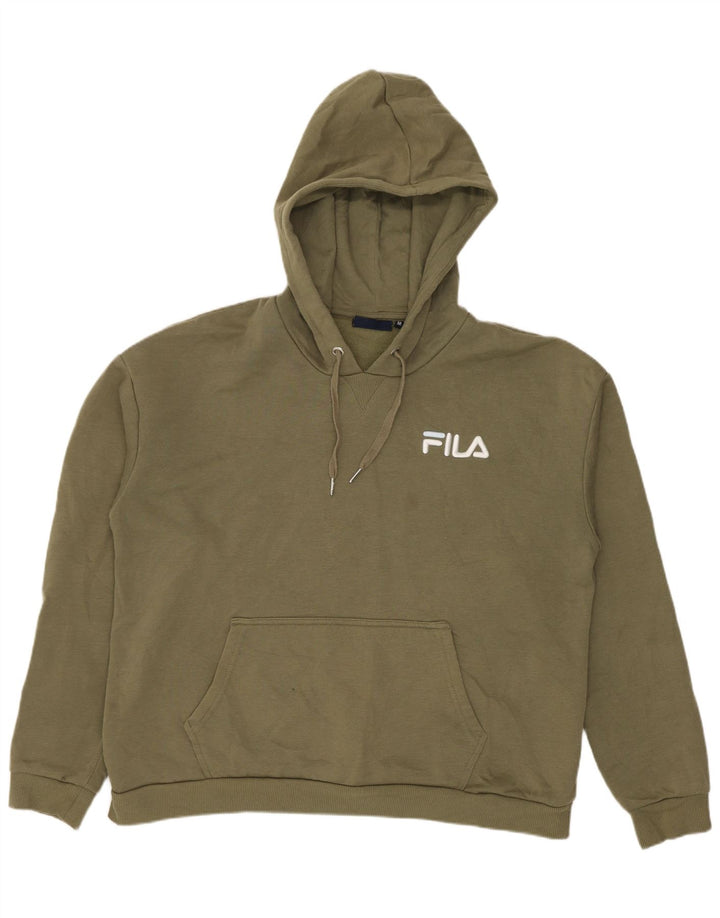 Женский джемпер с капюшоном Fila Oversized UK 14, средний хаки, полиэстер