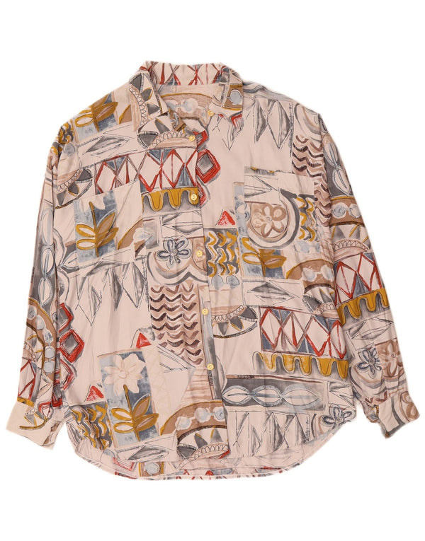 Женская рубашка VINTAGE UK 18 XL белая в стиле пэчворк