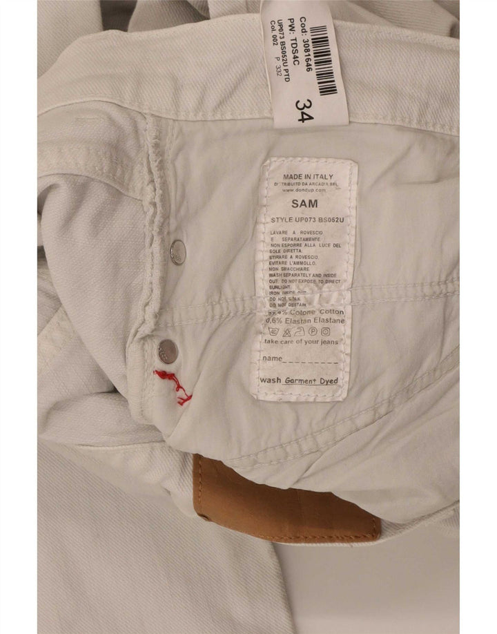 Мужские прямые джинсы Dondup Sam W34 L32, белый хлопок