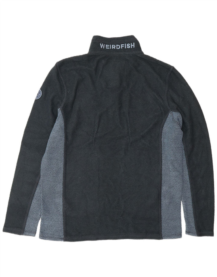 WEIRD FISH Мужской свитшот с воротником на молнии, джемпер XL, темно-синий, цветных блоков