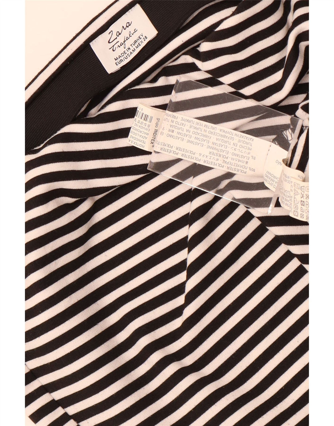 Женская мини-юбка Zara Trafaluc Medium W28, полиэстер в черную полоску