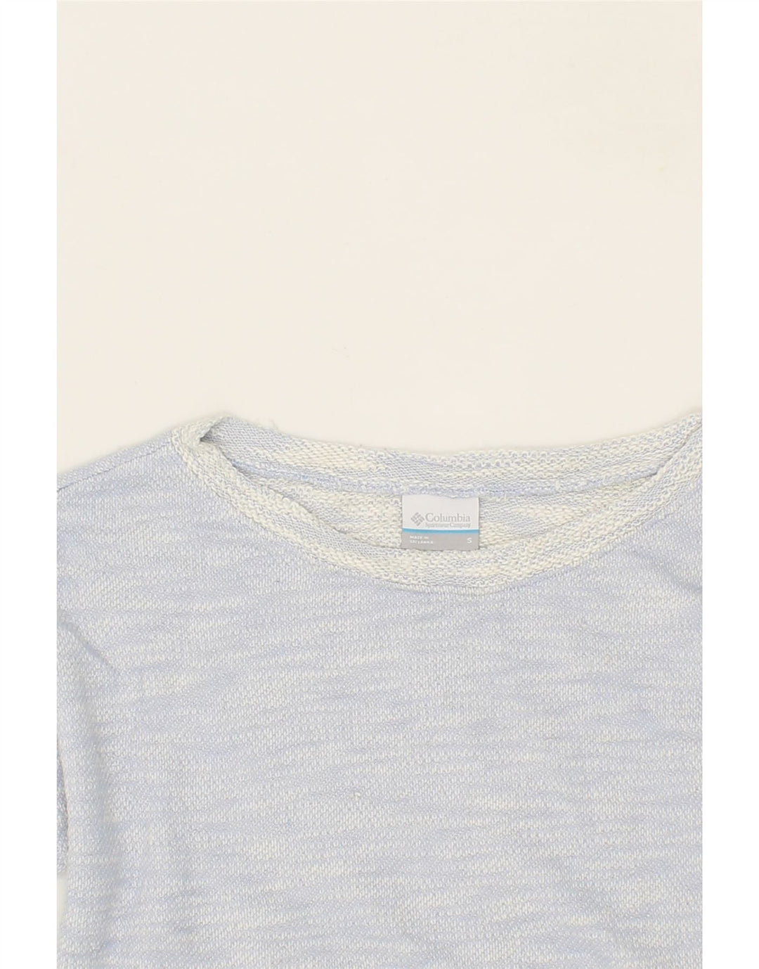COLUMBIA Womens Oversized Top 3/4 Sleeve UK 10 Small Blue Cotton Vintage Columbia and Second-Hand Columbia from Messina Hembry 