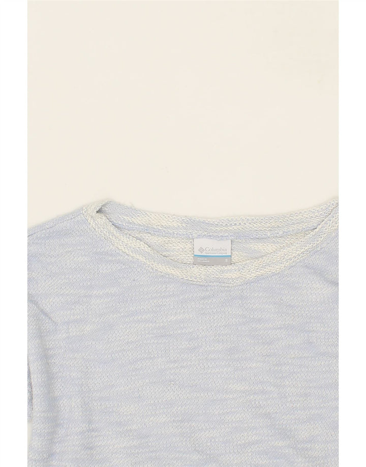 COLUMBIA Womens Oversized Top 3/4 Sleeve UK 10 Small Blue Cotton Vintage Columbia and Second-Hand Columbia from Messina Hembry 