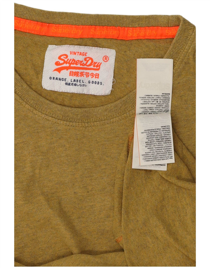 SUPERDRY Мужская футболка из хлопка маленького размера цвета хаки