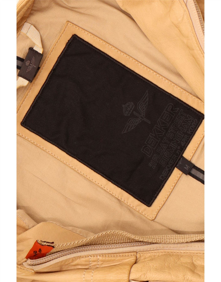 Мужская кожаная куртка Dekker UK 38 средний бежевый в стиле милитари