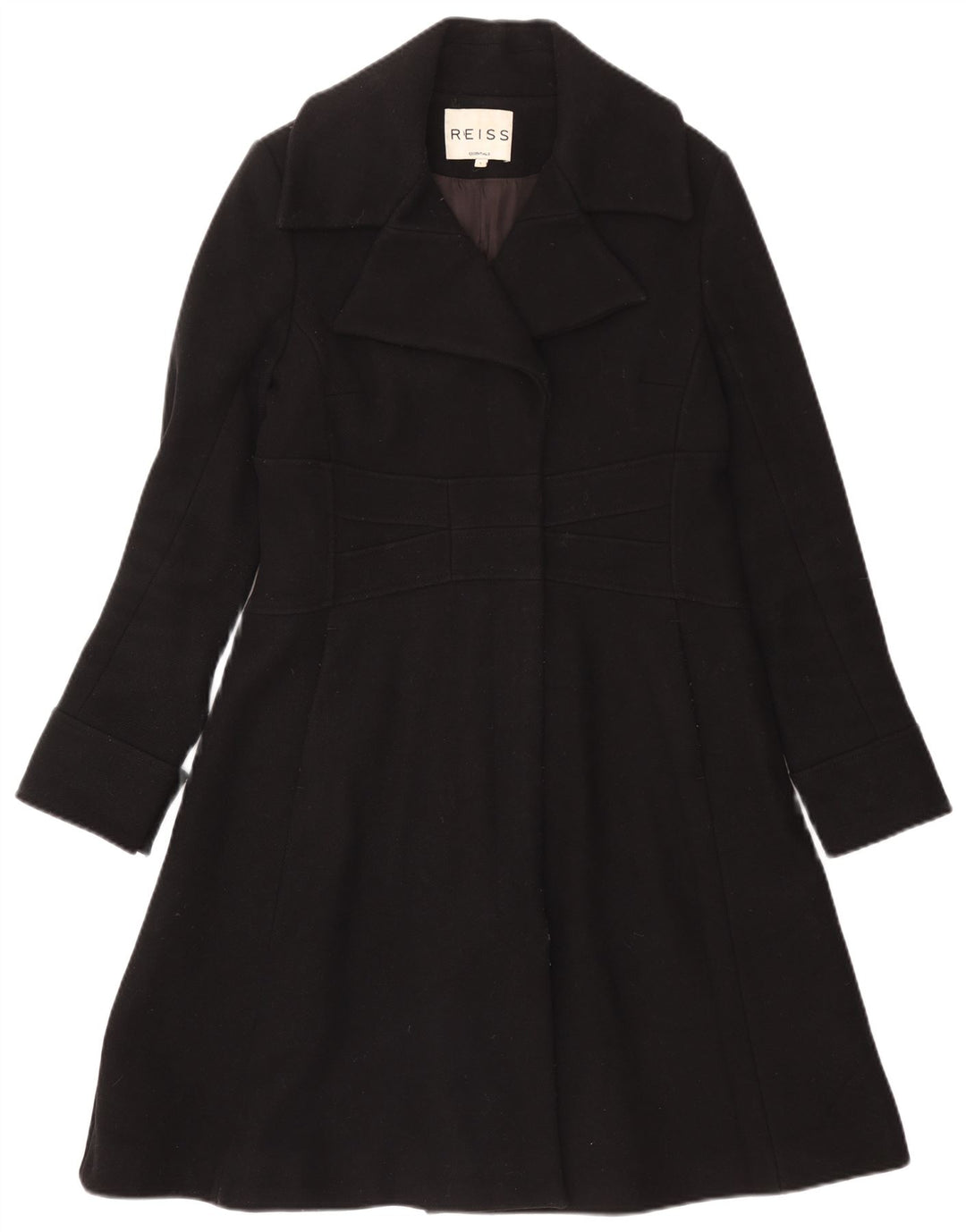 Женское пальто Reiss UK 14, большое, черное, шерстяное