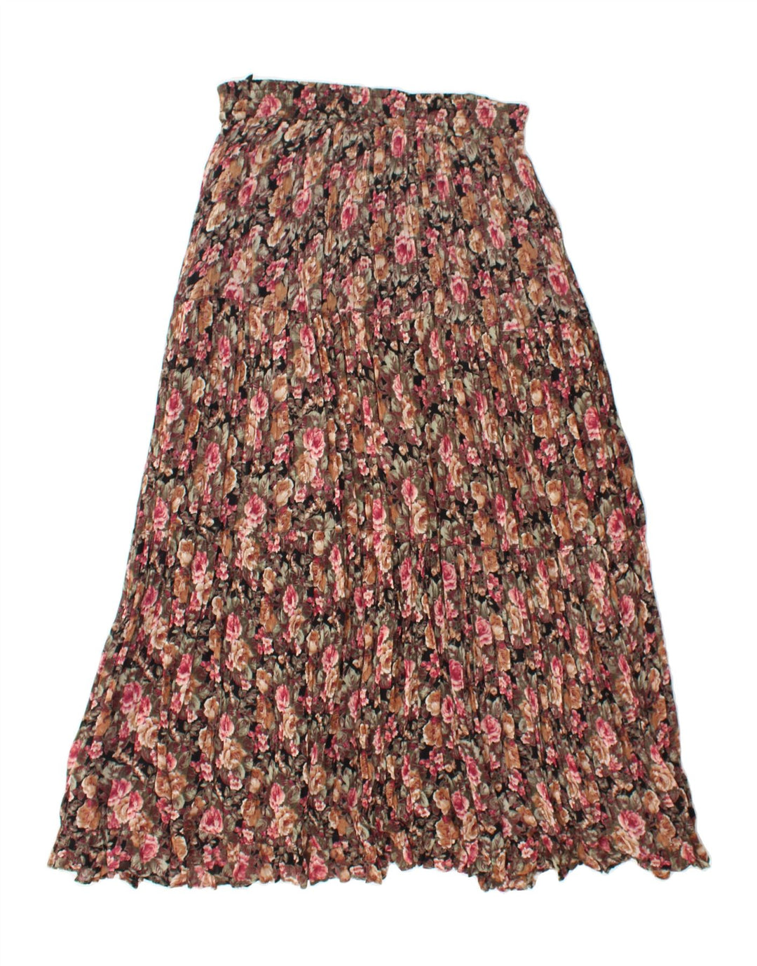 VINTAGE Womens Pleated Skirt Medium W35 Multicoloured Floral Rayon Vintage Vintage and Second-Hand Vintage from Messina Hembry 