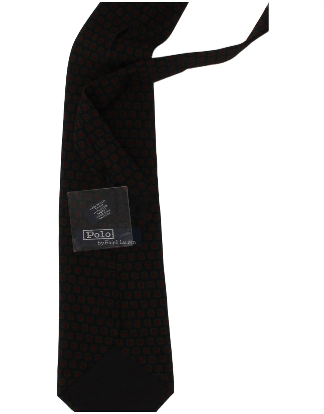 Мужской галстук Polo Ralph Lauren, один размер, темно-синий, классический шелковый с геометрическим рисунком