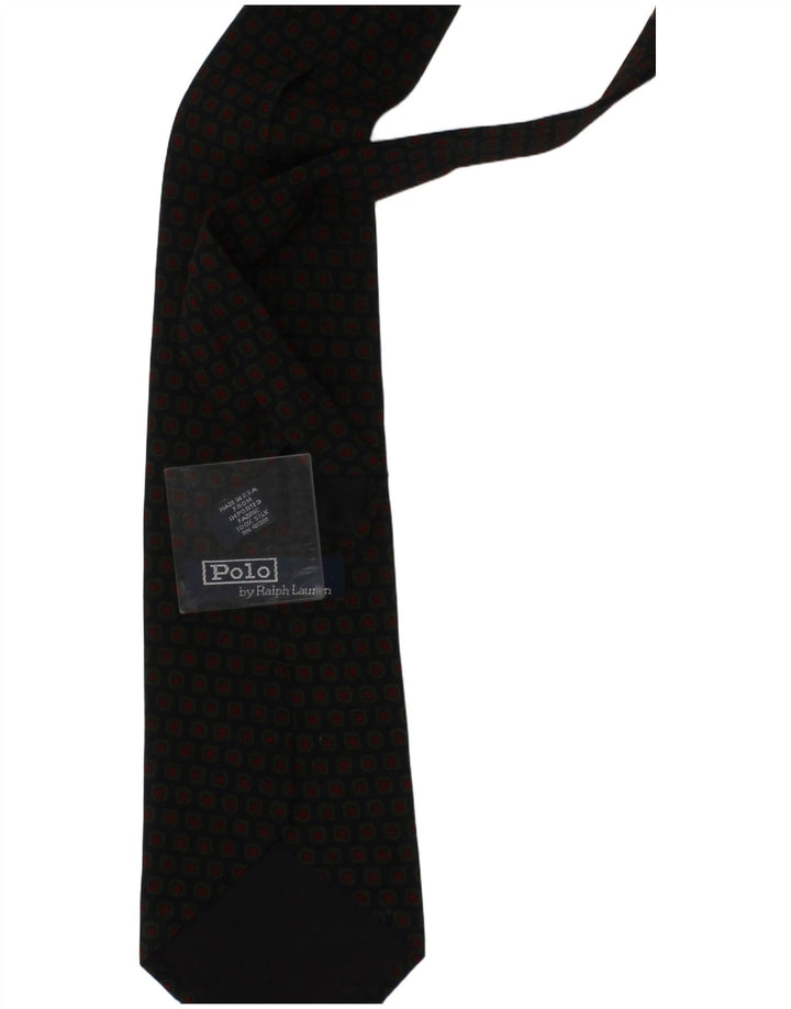 Мужской галстук Polo Ralph Lauren, один размер, темно-синий, классический шелковый с геометрическим рисунком