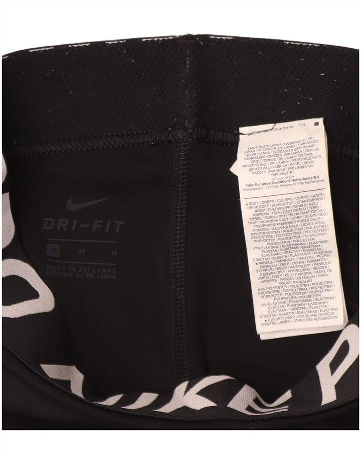 Женские леггинсы-капри с рисунком Nike UK 12, средний черный полиэстер