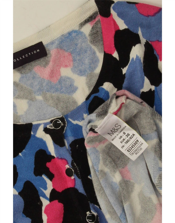 Женский кардиган-свитер Marks & Spencer, Великобритания, 8, маленький, разноцветный с цветочным принтом