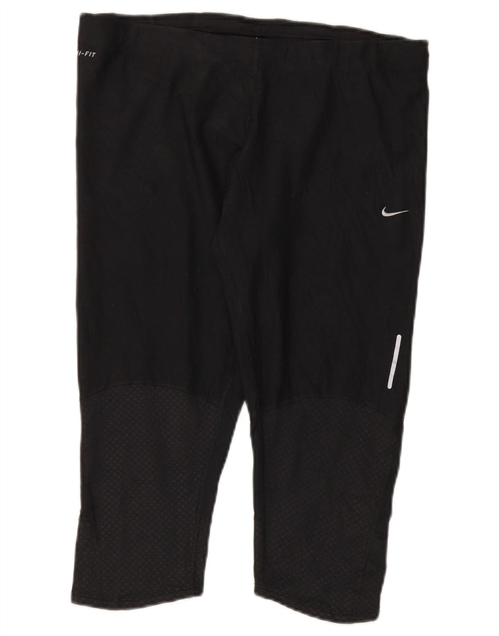 Женские леггинсы-капри Nike Dri Fit UK 18 XL, черный полиэстер