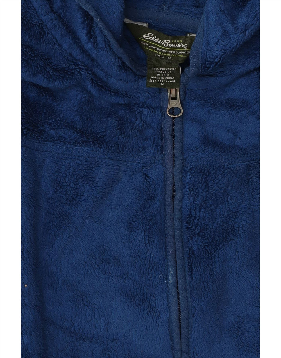 Женская флисовая куртка Eddie Bauer с капюшоном UK 14, средний синий полиэстер