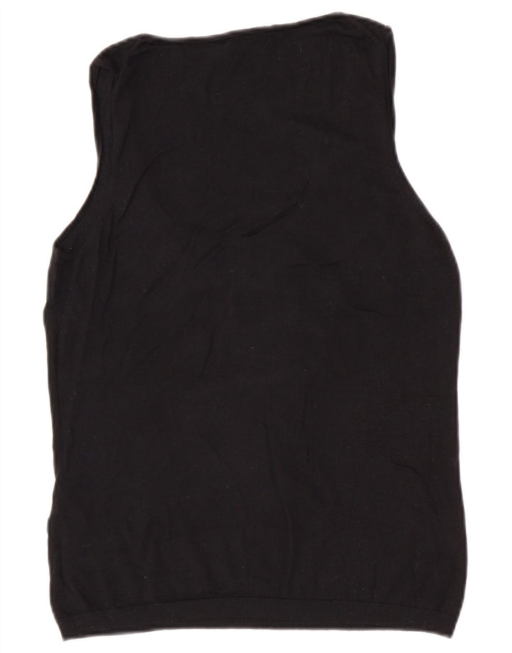 Женская блузка без рукавов Max Mara, Великобритания, 18 XL, черный шелк