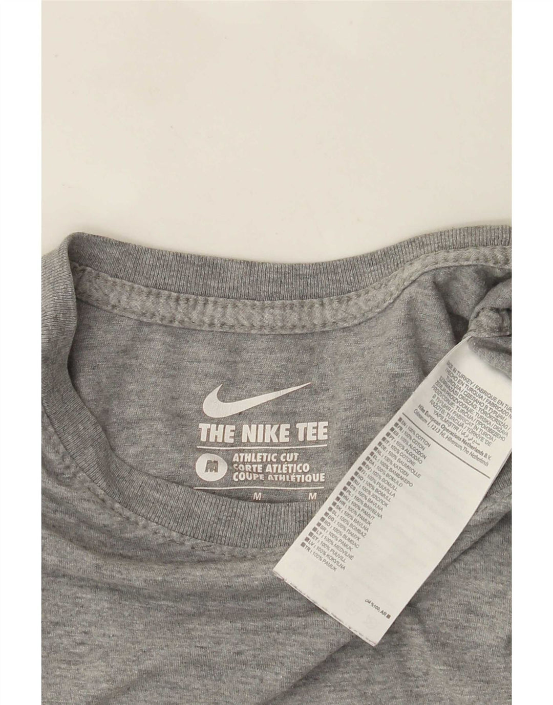 Мужская футболка с графическим принтом спортивного кроя Nike, хлопковый топ среднего серого цвета
