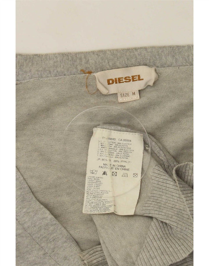 Мужской кардиган Diesel, хлопковый свитер среднего серого цвета