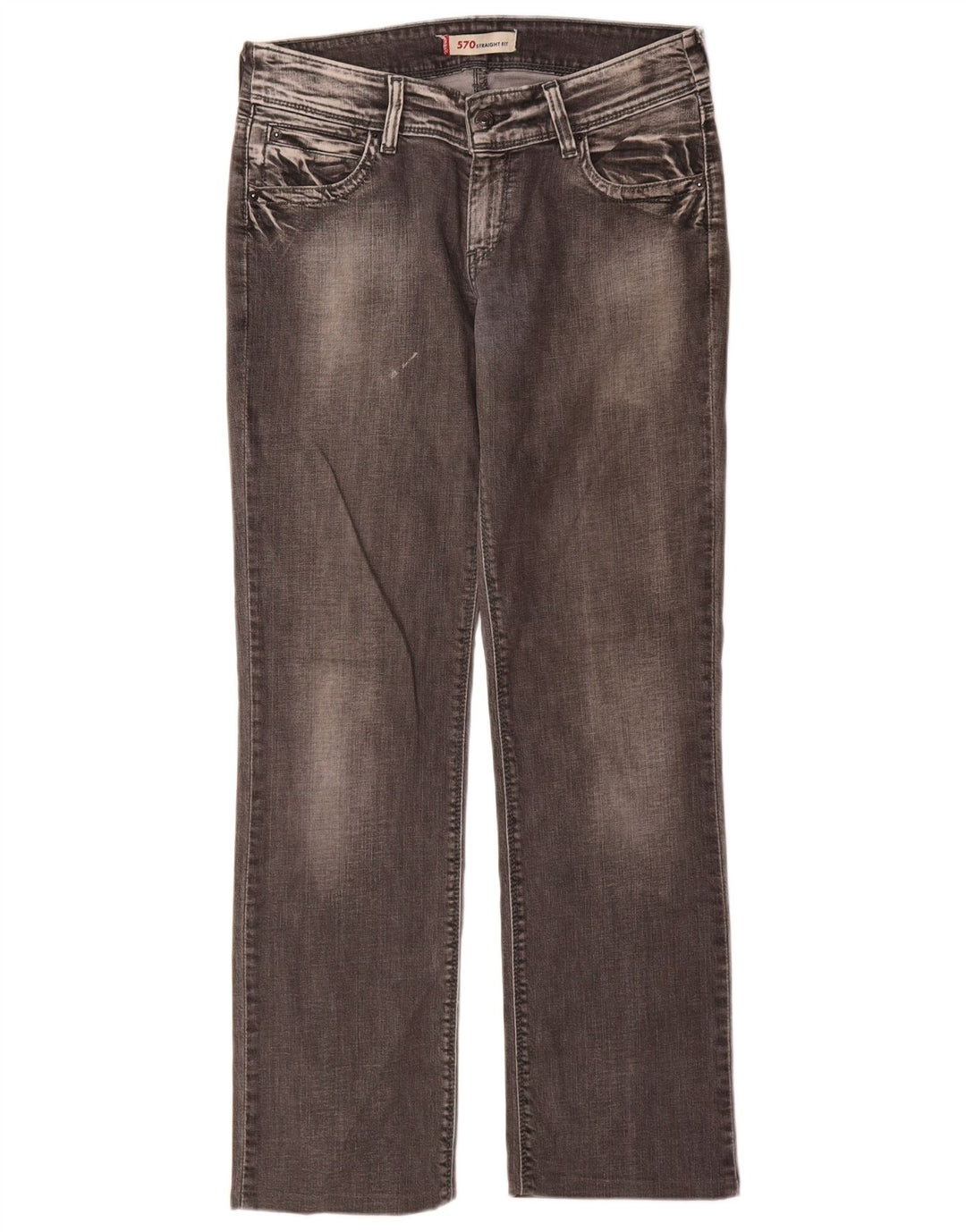 Женские прямые джинсы Levi's 570 W32 L34 серые, хлопок