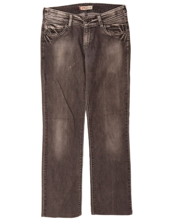 Женские прямые джинсы Levi's 570 W32 L34 серые, хлопок