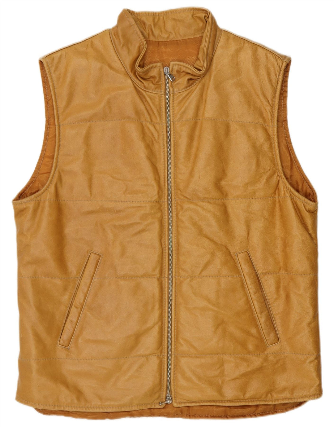 Мужской кожаный жилет Saks Club IT 48 Medium Beige