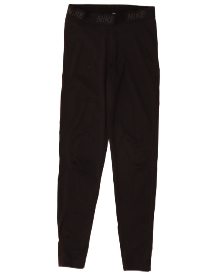 Женские леггинсы с рисунком Nike Dri Fit UK 10, маленькие черные, полиэстер