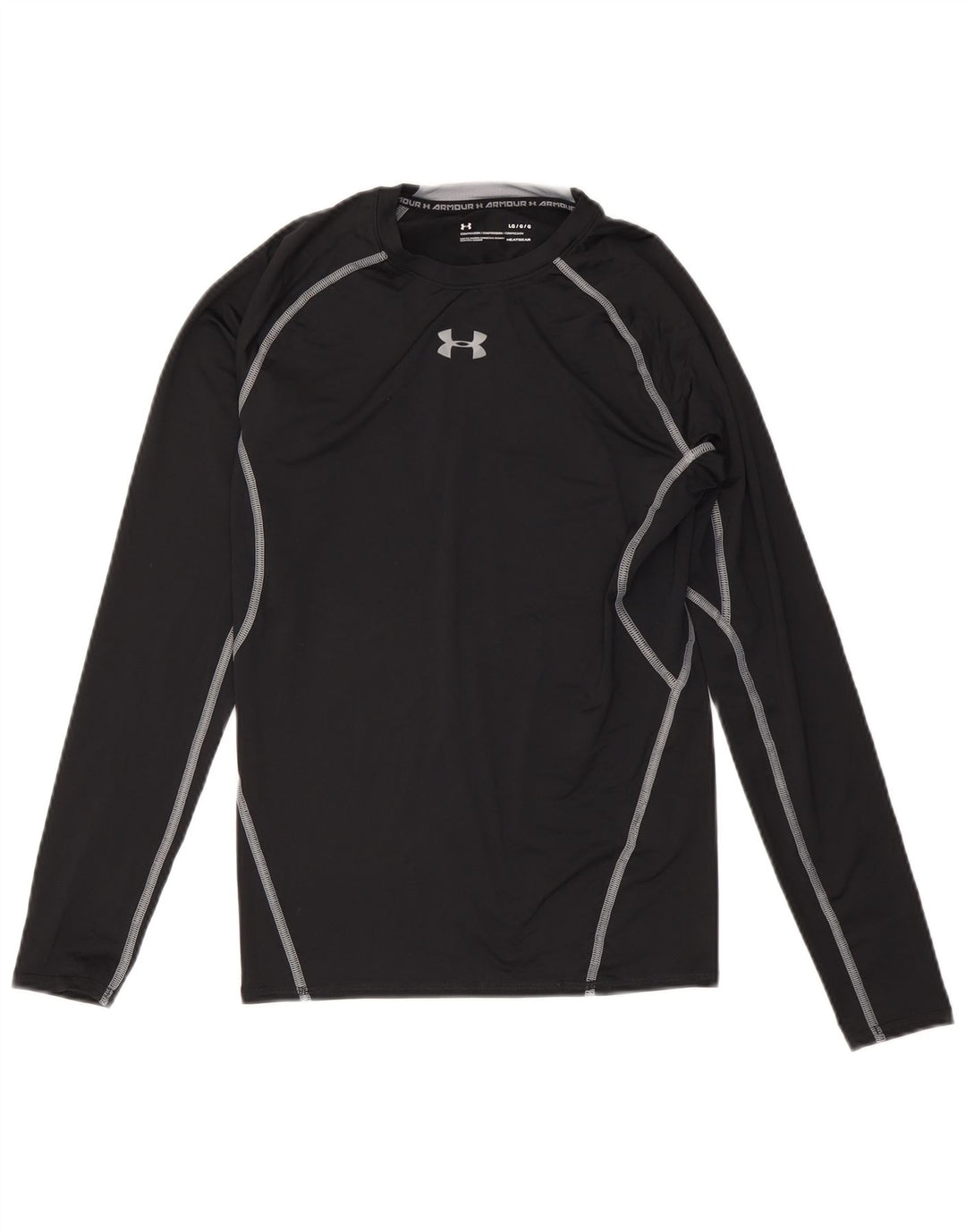 Мужской топ Under Armour Heat Gear, большой черный полиэстер с длинными рукавами
