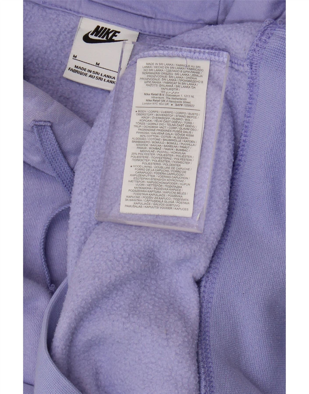 Мужской джемпер с капюшоном NIKE, средний фиолетовый, хлопок