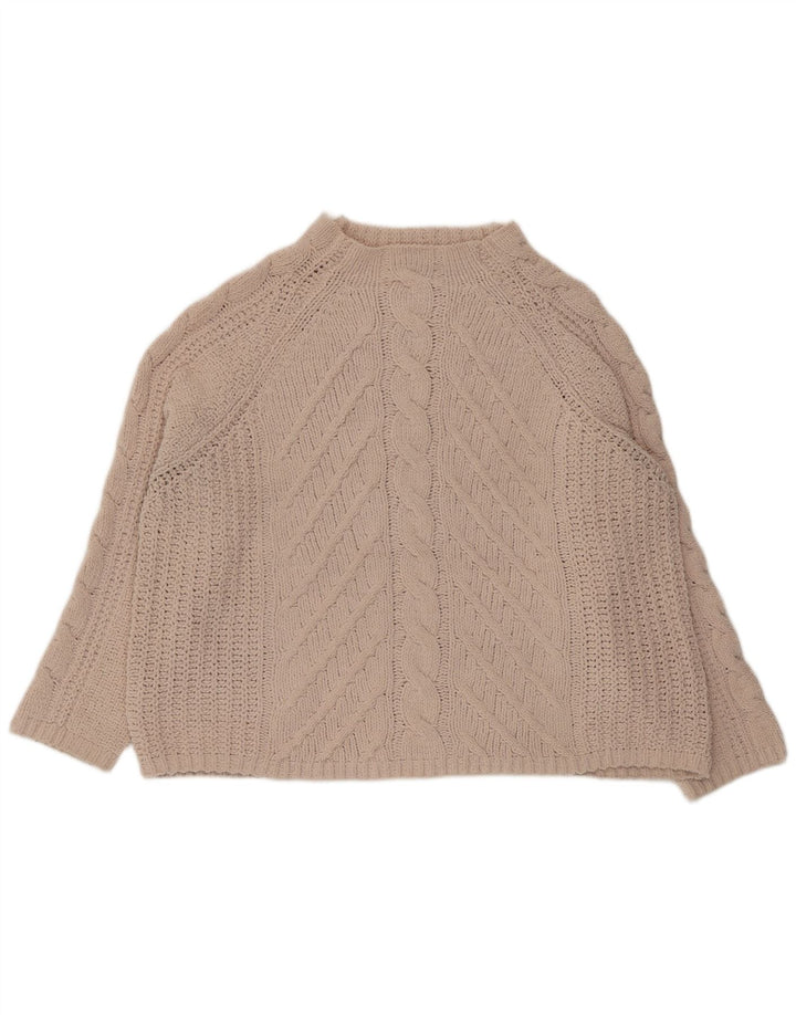 Женский свободный джемпер с высоким воротником Marks & Spencer, Великобритания, 18 XL, бежевый