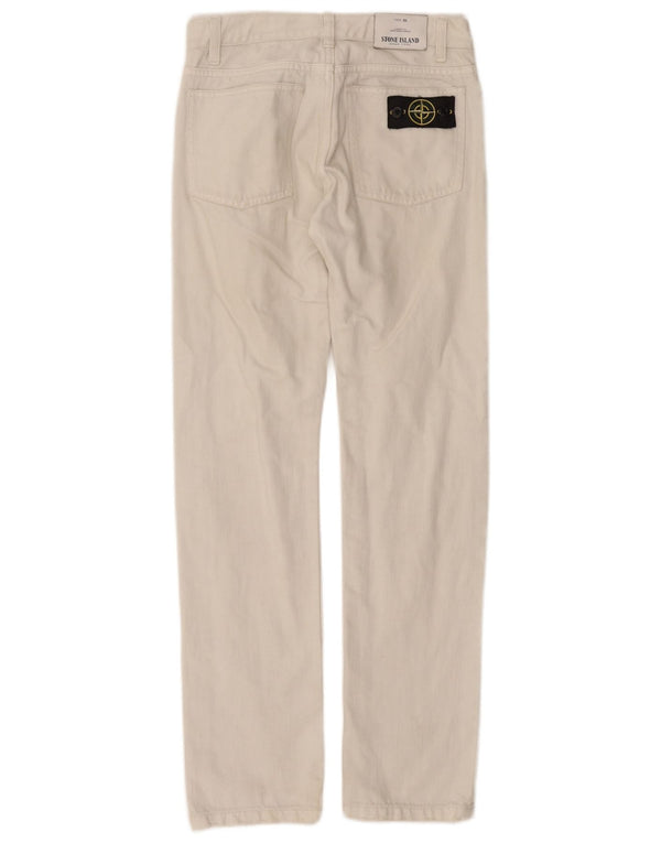 Прямые джинсы STONE ISLAND для мальчиков 11-12 лет W26 L29 Off White