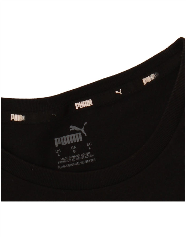 Мужская футболка с рисунком Puma, большая черная