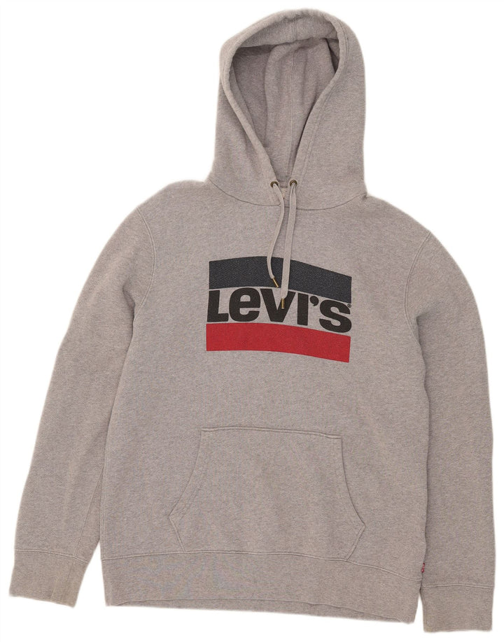 Мужской джемпер с капюшоном Levi's, большой серый, хлопковый