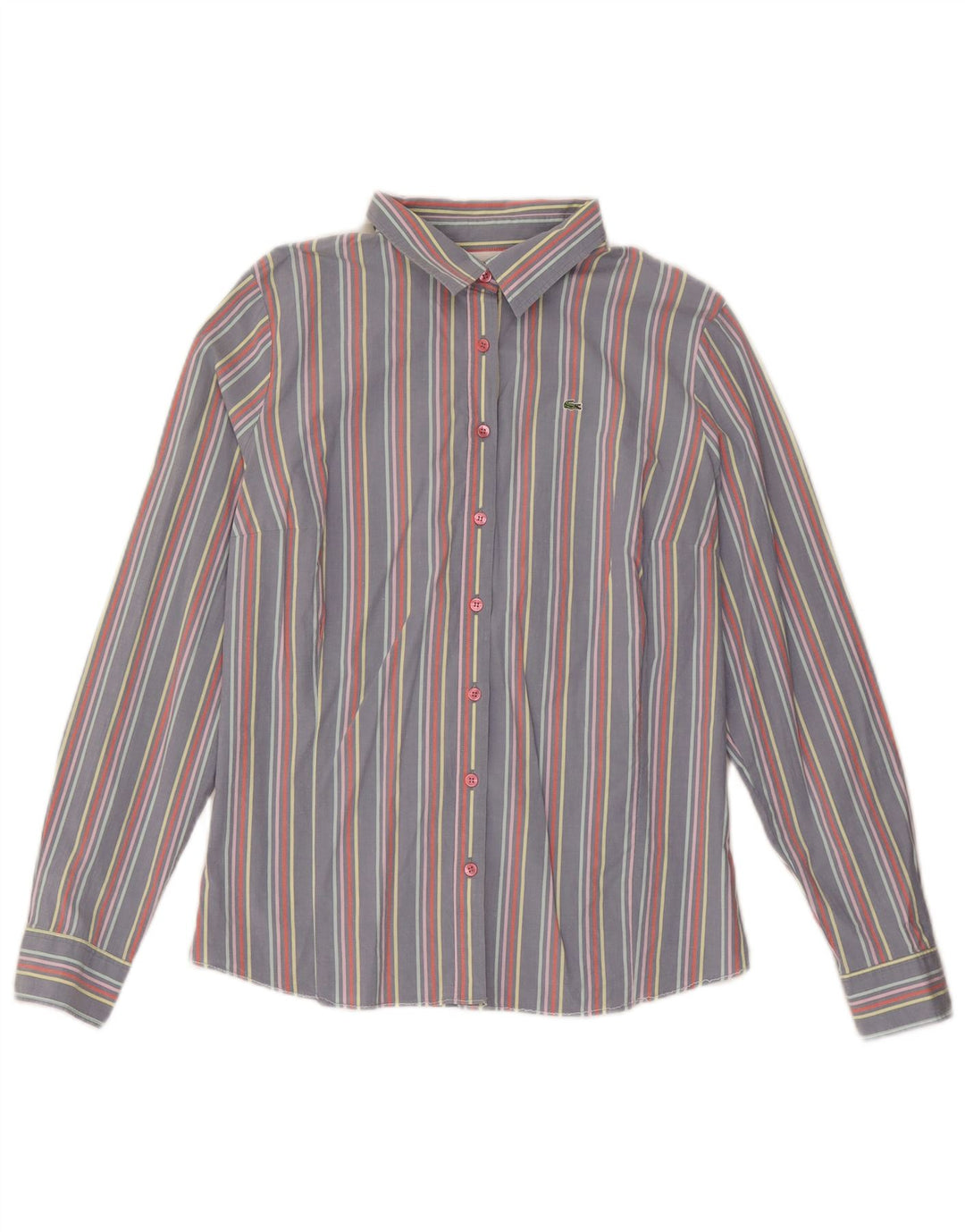 Женская рубашка Lacoste, размер 48 XL, серая в тонкую полоску