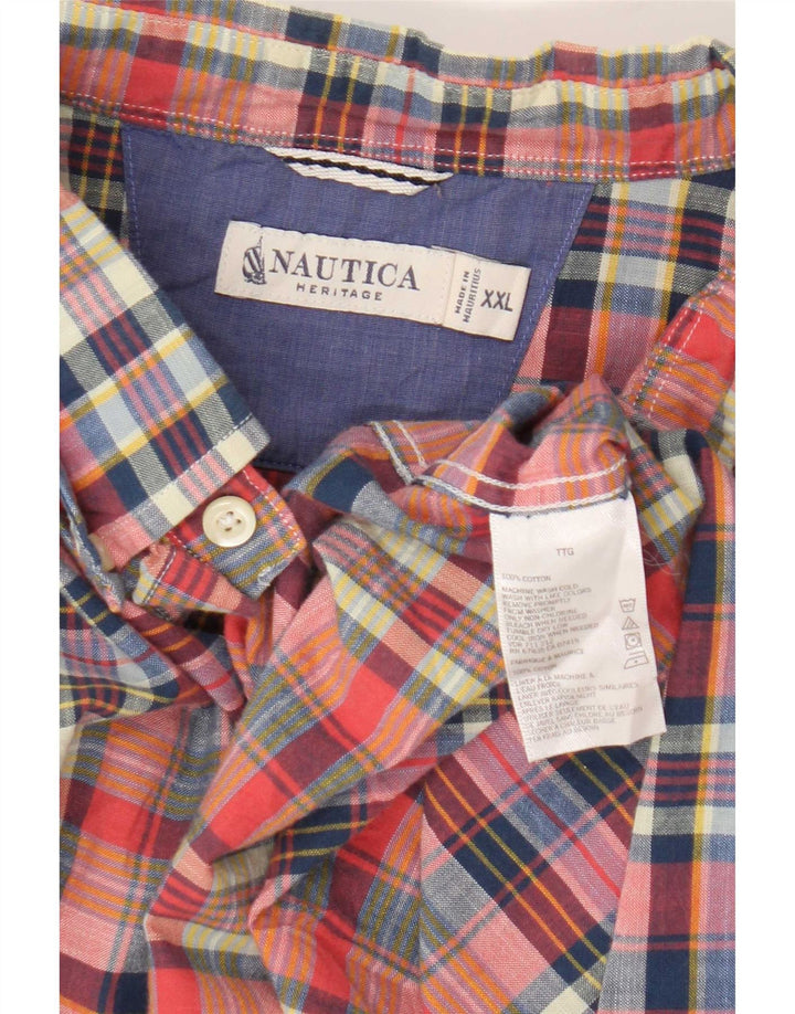 Мужская фланелевая рубашка Nautica Heritage 2XL, хлопок в разноцветную клетку
