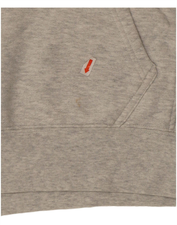 Женский укороченный джемпер с капюшоном Adidas UK 14, хлопок среднего серого цвета