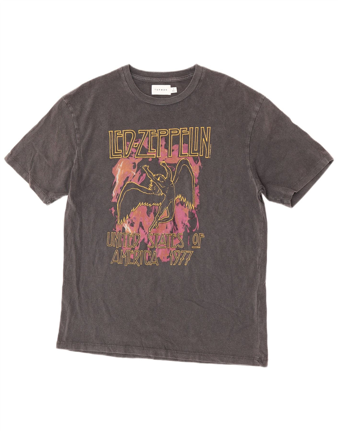 Мужская футболка Topman с рисунком, маленький серый хлопок
