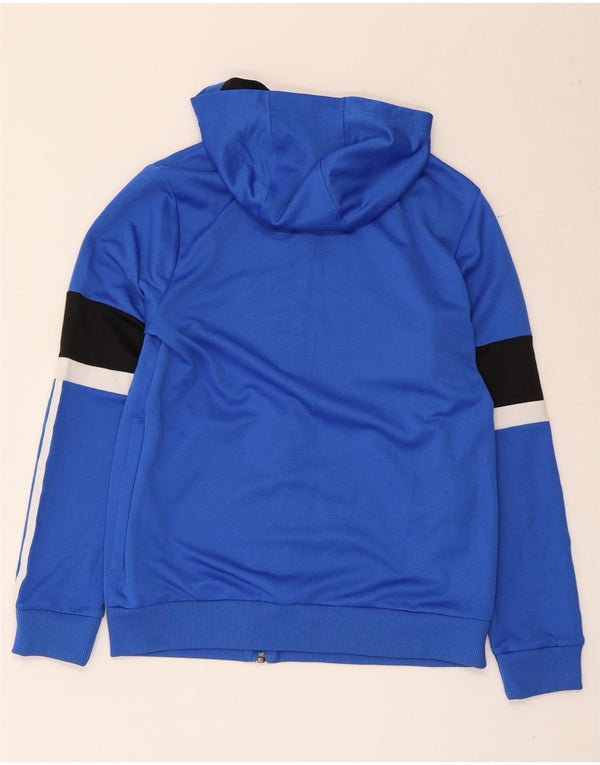 Adidas Свитер с капюшоном и молнией Climalite для мальчиков 13–14 лет, синий с цветными блоками