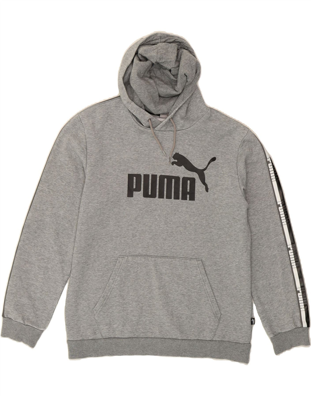 PUMA Mens Graphic Hoodie Jumper Medium Grey Vintage Puma and Second-Hand Puma from Messina Hembry 