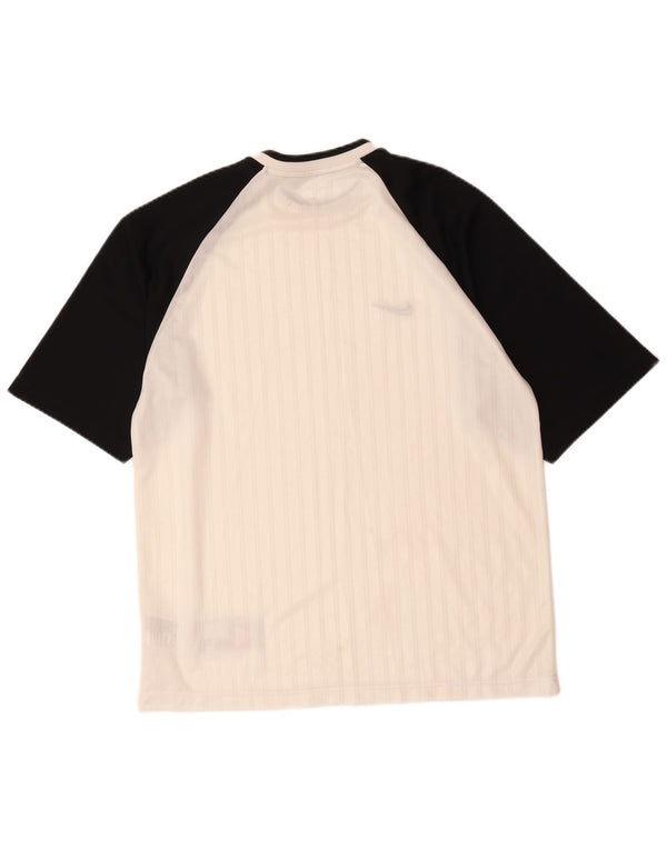 Nike Mens T-Shirt Top Medium White Colourblock Polyester